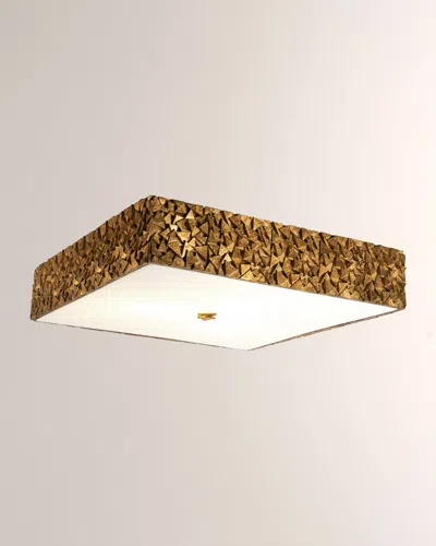 Lucas + Mckearn Mosaic 3-light Square Flush Mount, 20" In Gold