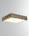 Lucas + Mckearn Mosaic 3-light Square Flush Mount, 20" In Silver