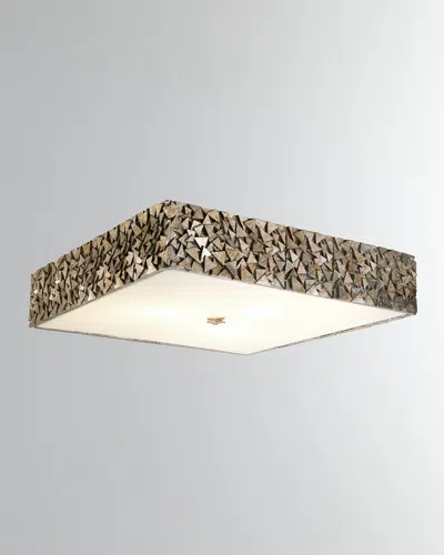 Lucas + Mckearn Mosaic 3-light Square Flush Mount In Multi