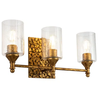 Lucas + Mckearn Mosaic 3-light Vanity Light In Antique Gold