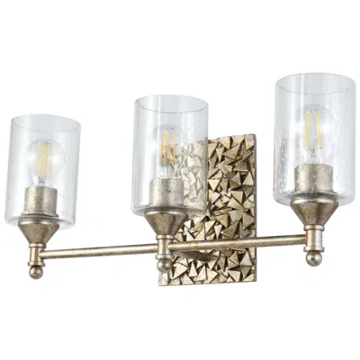 Lucas + Mckearn Mosaic 3-light Vanity Light In Antique Silver
