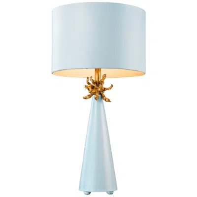 Lucas + Mckearn Lucas Mckearn Neo Le Ciel Gold And Blue Cone-shaped Table Lamp