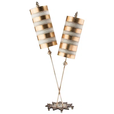 Lucas + Mckearn Nettle Luxe Gold Stripes 2-light Table Lamp