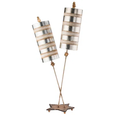 Lucas + Mckearn Nettle Luxe Silver Stripes 2-light Table Lamp