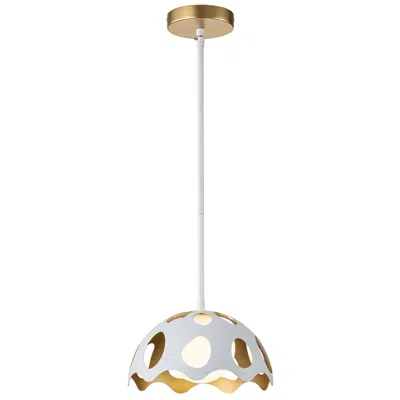 Lucas + Mckearn Pebbles 10" Mini Pendant In White In Multi