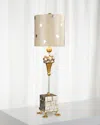 Lucas + Mckearn Pompadour X Table Lamp In Beige And Silver
