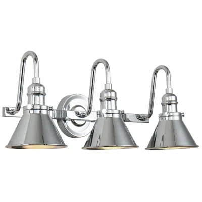 Lucas + Mckearn Provence 3 Light Bath Vanity In Polished Chrome