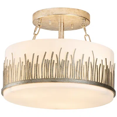 Lucas + Mckearn Lucas Mckearn Sawgrass 15" Wide Antique Silver Leaf Ceiling Light