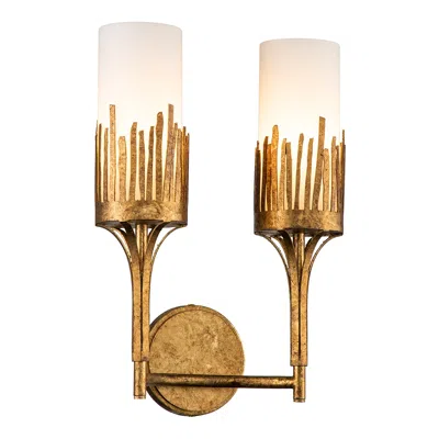 Lucas + Mckearn Sawgrass 18" High Gold Leaf 2-light Wall Sconce