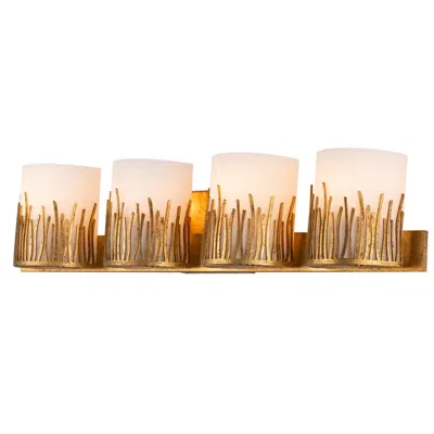 Lucas + Mckearn Sawgrass 4 Light Bath Bar In Distressed Gold