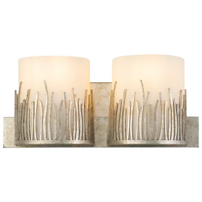 Lucas + Mckearn Sawgrass 6 1/2" High Antique Silver Leaf 2-light Wall Sconce