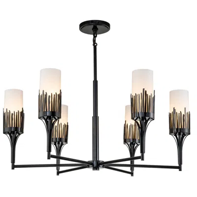 Lucas + Mckearn Sawgrass 6 Lt Chandelier In Black