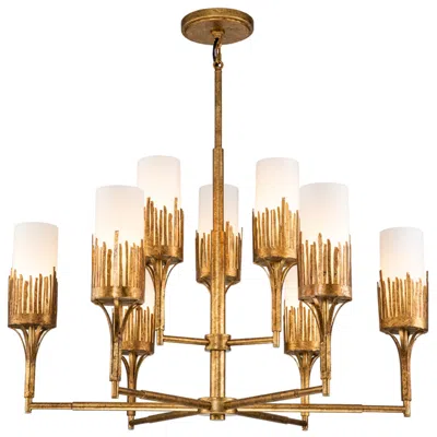Lucas + Mckearn Sawgrass 9 Lt Chandelier In Gold Leaf