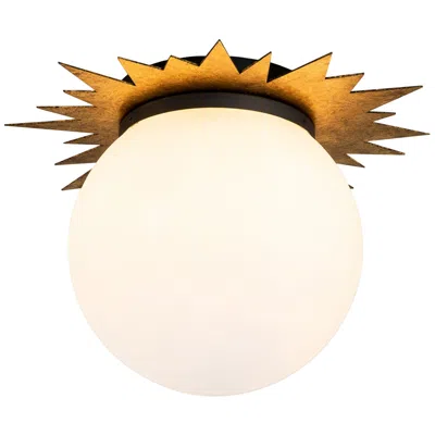 Lucas + Mckearn Lucas Mckearn Soleil 15" Wide Antique Gold Leaf Sunburst Ceiling Light