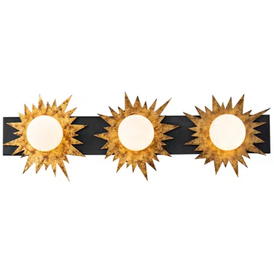 Lucas + Mckearn Soleil 24" Wide Weathered Zinc And Gold 3-light Bath Light