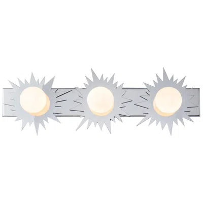 Lucas + Mckearn Soleil 3 Light Bath Vanity Silver Star In Polished Chrome