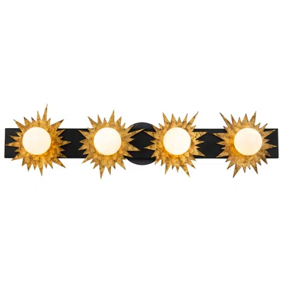 Lucas + Mckearn Soleil 4 Light Bath Vanity Gold Star And Weathered Zinc