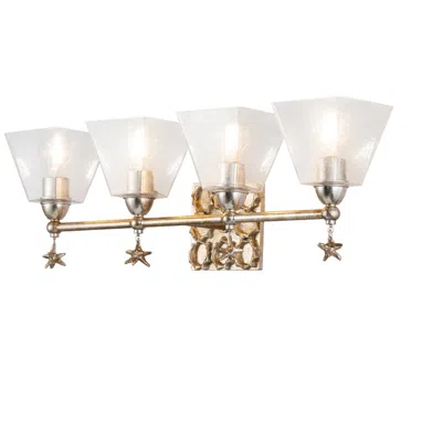 Lucas + Mckearn Star 4 Light Bath Bar In Silver
