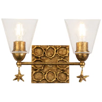 Lucas + Mckearn Lucas Mckearn Star 8 1/4" Wide 2-light Gold Bath Vanity Fixture