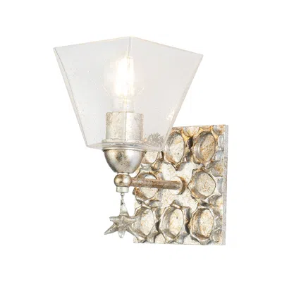 Lucas + Mckearn Star 9 1/2" High Silver Leaf Wall Sconce