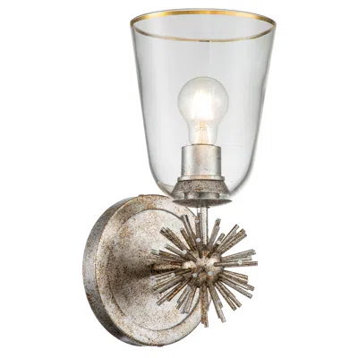 Lucas + Mckearn Staring 1 Light Sconce In Silver Leaf In Multi