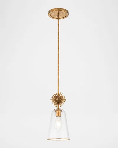 Lucas + Mckearn Staring 16" Pendant In Clear Glass And Distressed Gold