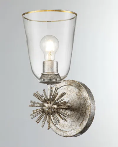Lucas + Mckearn Staring 1-light Sconce In Silver Leaf In Gray