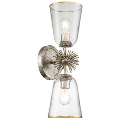 Lucas + Mckearn Staring 2 Light Sconce In Silver Leaf In White