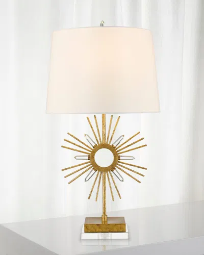 Lucas + Mckearn Sun King Table Lamp In Distressed Gold Crystal
