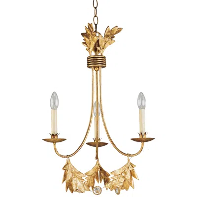 Lucas + Mckearn Sweet Olive 20" Wide Distressed Gold 3-light Chandelier
