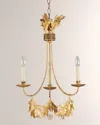 Lucas + Mckearn Sweet Olive 3-light Chandelier In Gold Leaf