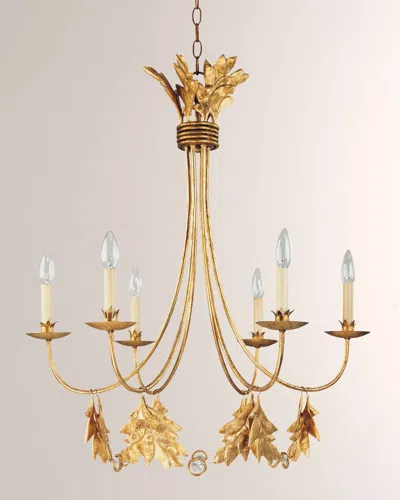 Lucas + Mckearn Sweet Olive 6-light Chandelier In Gold Leaf