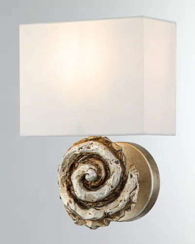 Lucas + Mckearn Swirl Large Sconce In Bone In Silver Leaf