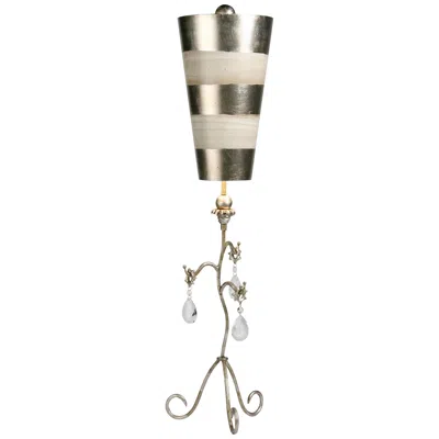 Lucas + Mckearn Tivoli 38" High Distressed Silver Leaf Cream Buffet Table Lamp