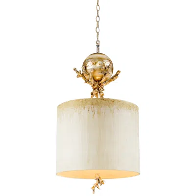 Lucas + Mckearn Lucas Mckearn Trellis 15" Rustic Gold Handcrafted Drum Pendant Light