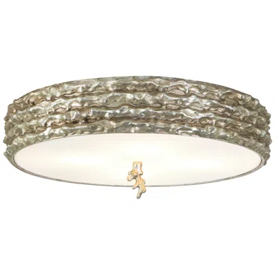 Lucas + Mckearn Lucas Mckearn Trellis 20" Antique Silver Leaf Flushmount Ceiling Light