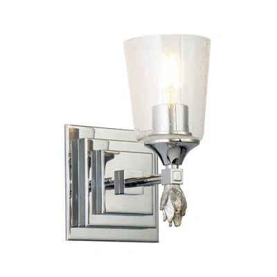 Lucas + Mckearn Vetiver 1 Light Wall Sconce In Polished Chrome With Silver Accent