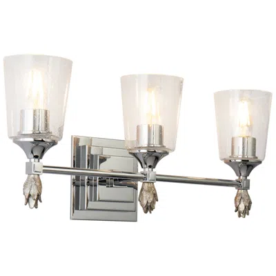 Lucas + Mckearn Vetiver 3 Light Vanity In Polished Chrome With Silver Accent