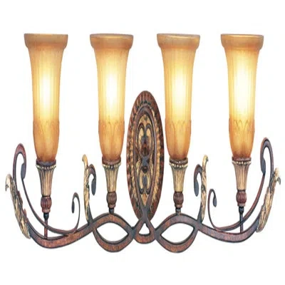 Lucas + Mckearn Villa Verona 4 - Light Vanity Light In Bronze;aged Gold Leaf