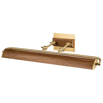 Lucas + Mckearn Lucas Mckearn Winchfield 27 1/2" Brass With Oak Accents Picture Light