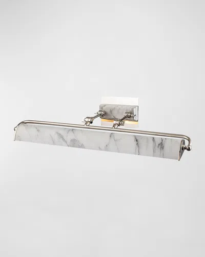 Lucas + Mckearn Winchfield Large Picture Light In Polished Nickel And White Marble