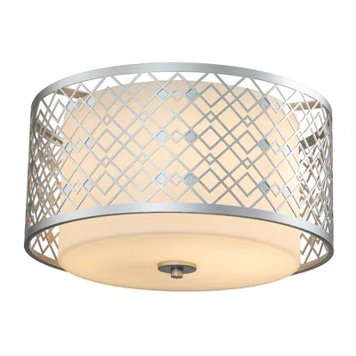 Lucas + Mckearn Ziggy 16" Wide Laquered Silver Ceiling Light In Multi