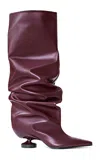 Lucasheva Exclsuive Matilda Leather Knee Boots In Burgundy