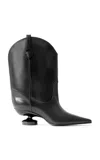 Lucasheva Maria Leather Western Boots In Black