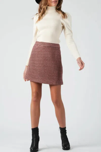 Lucca Bianca A-line Mini Skirt In Mauve In Brown