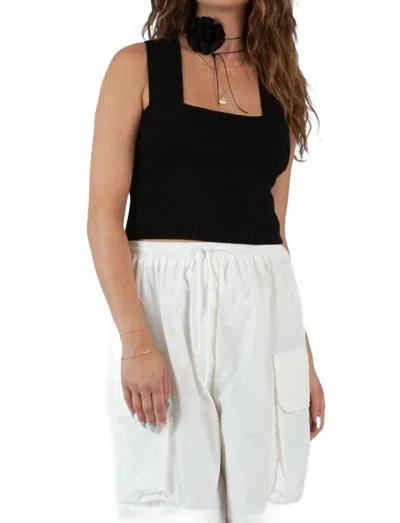 Lucca Calendula Knit Tank Top In Black