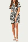 Lucca Carnation Cutout Cotton Mini Dress In Black Daisy In Black