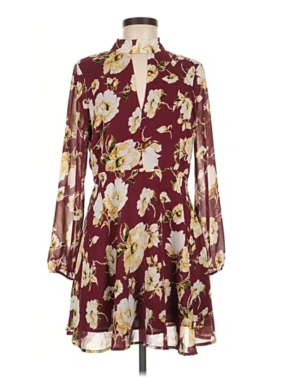 Pre-owned Lucca Casual Dress In Burgundy