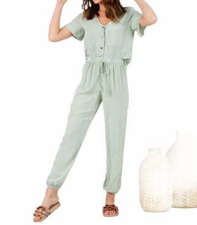 Lucca Claire Top And Pant Set In Soft Dusty Mint In Green