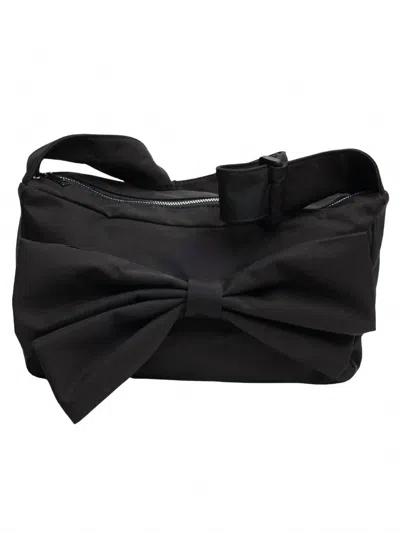 Lucca Coquette Black Bow Shoulder Purse Bag